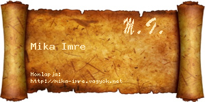 Mika Imre névjegykártya